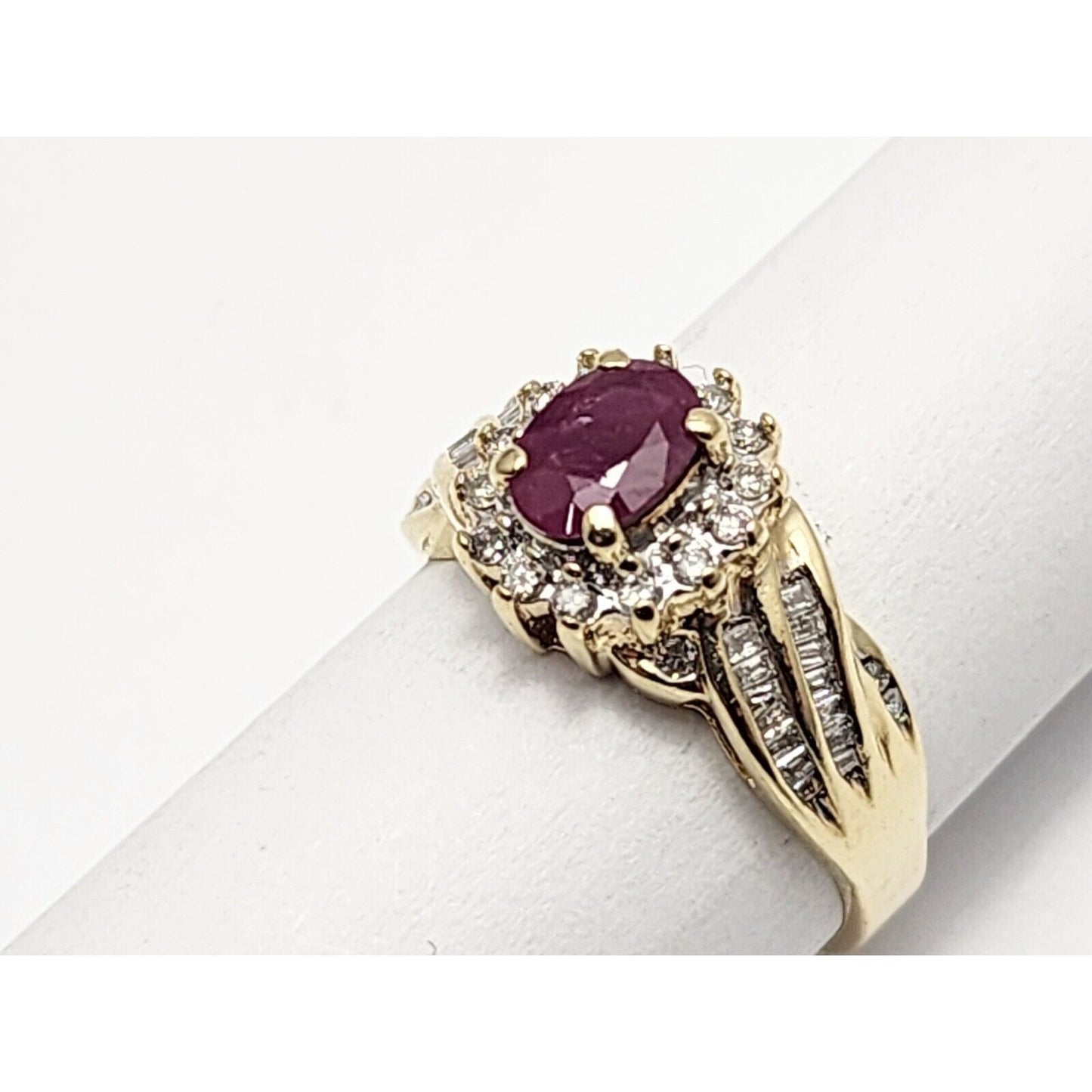 14K Yellow Gold Ruby & Diamond Ring