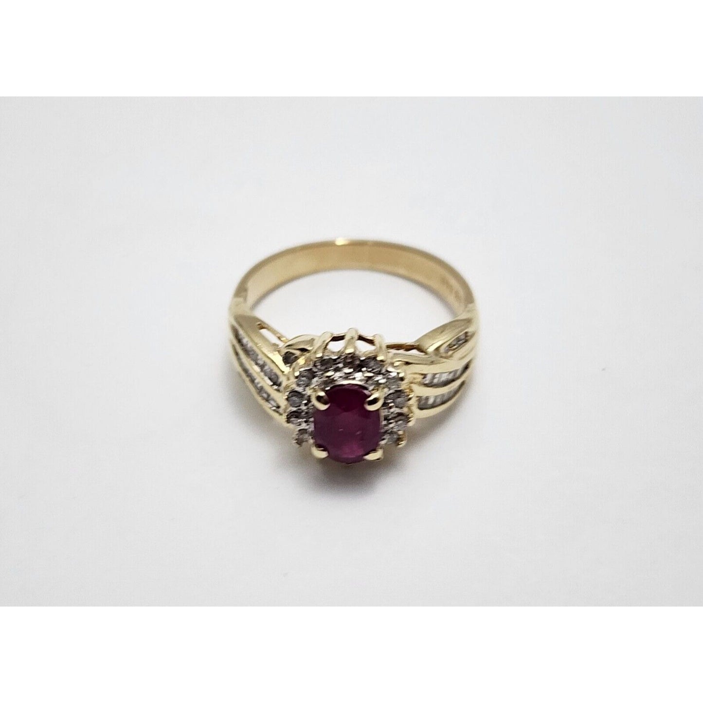 14K Yellow Gold Ruby & Diamond Ring