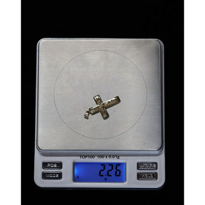 14K Yellow Gold Religious Jesus on Cross Charm Pendant