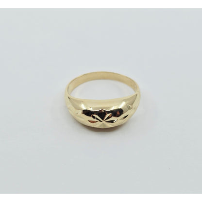 14K Yellow Gold Diamond Cut Ring