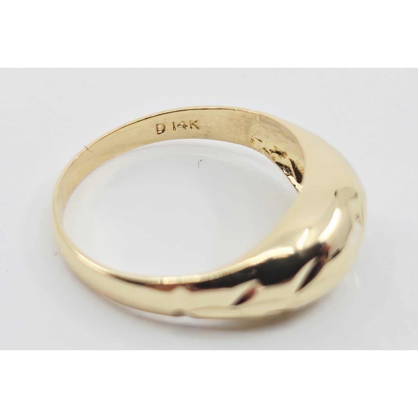 14K Yellow Gold Diamond Cut Ring