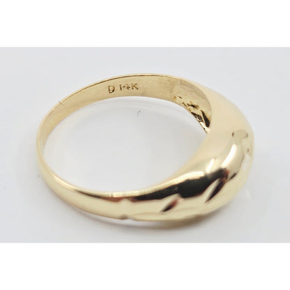 14K Yellow Gold Diamond Cut Ring