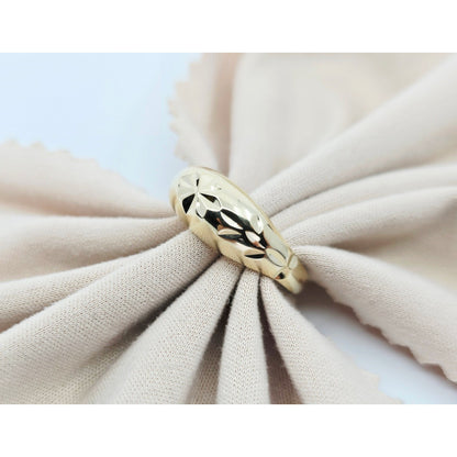 14K Yellow Gold Diamond Cut Ring