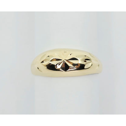 14K Yellow Gold Diamond Cut Ring