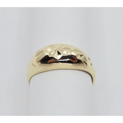 14K Yellow Gold Diamond Cut Ring