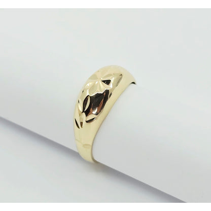 14K Yellow Gold Diamond Cut Ring