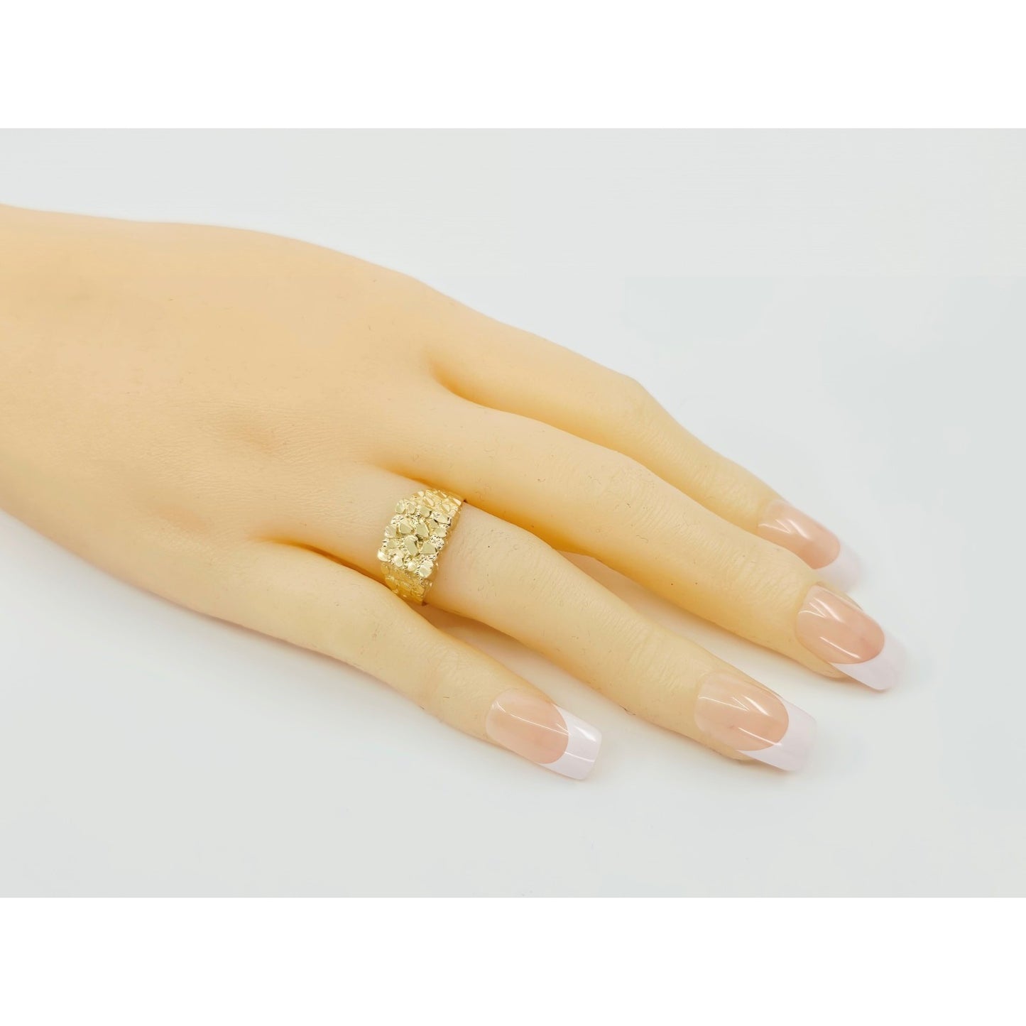 10K Yellow Gold Diamond Cut Nugget Ring