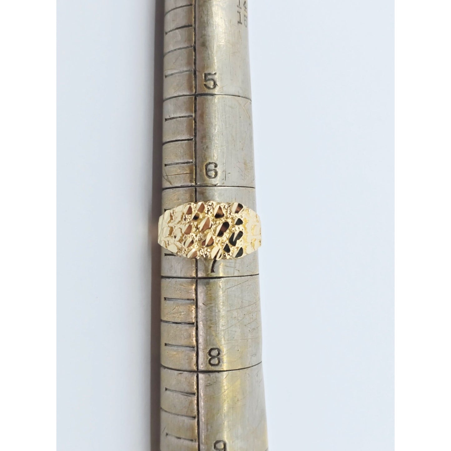 10K Yellow Gold Diamond Cut Nugget Ring