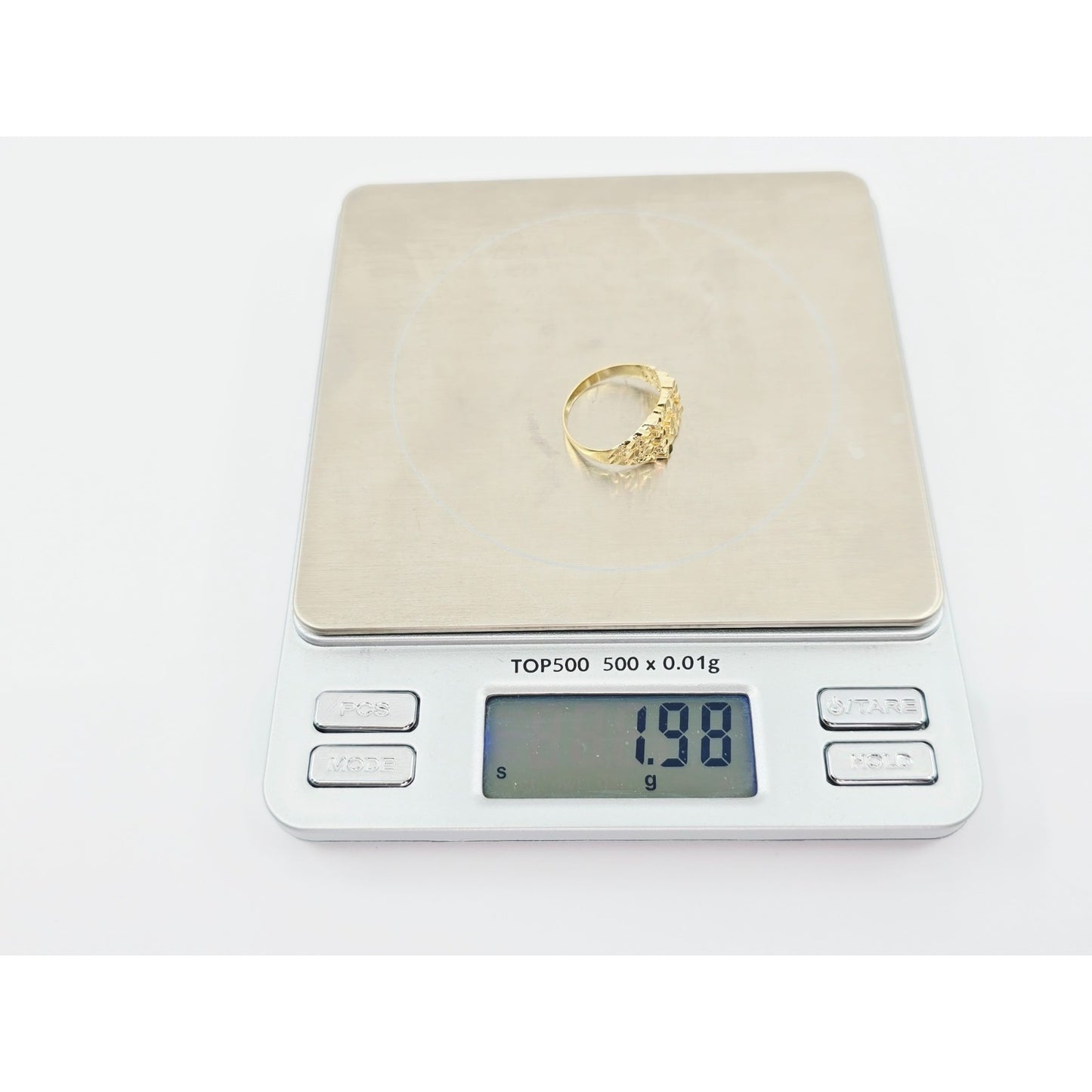 10K Yellow Gold Diamond Cut Nugget Ring