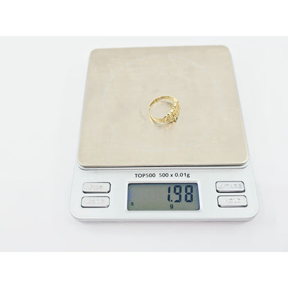 10K Yellow Gold Diamond Cut Nugget Ring