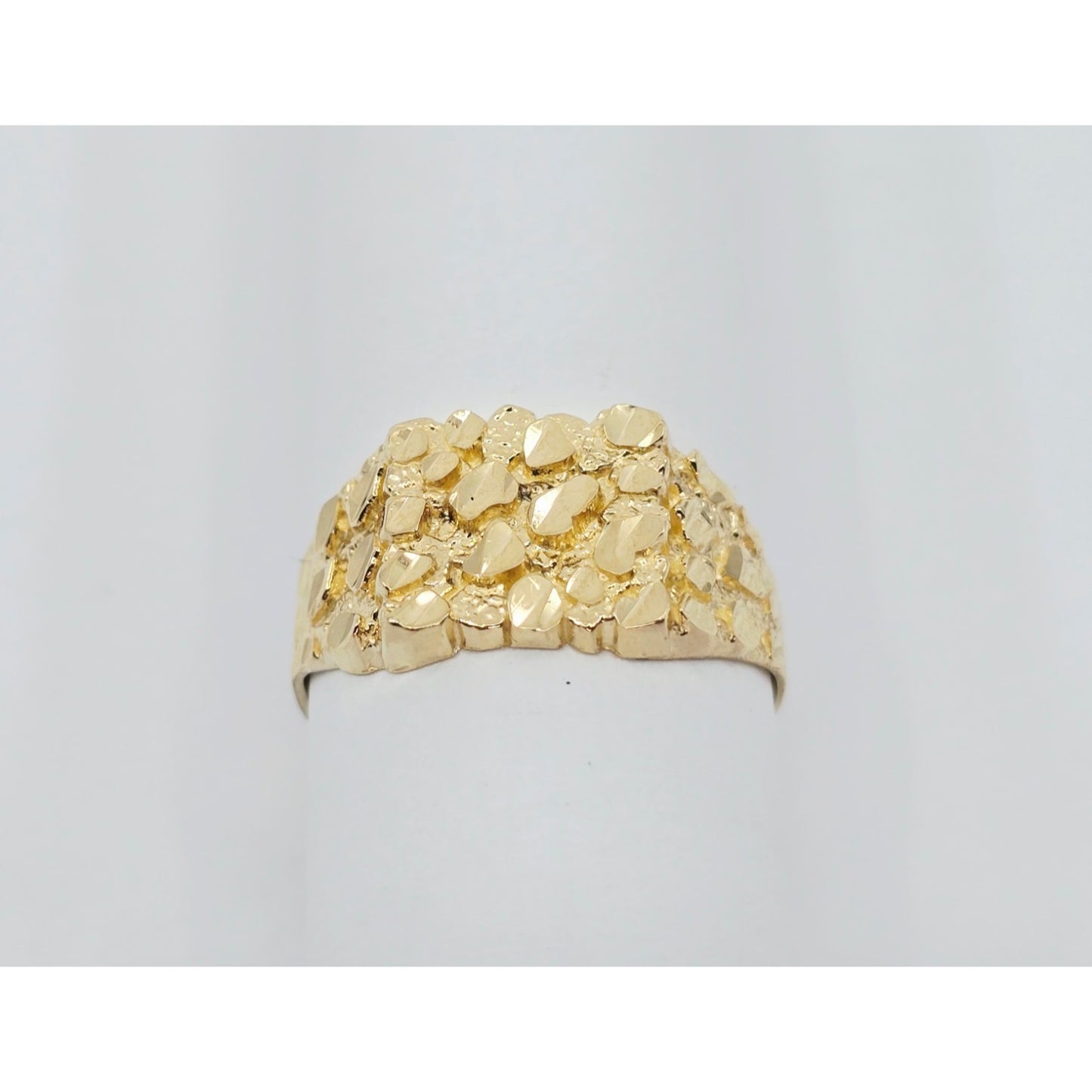 10K Yellow Gold Diamond Cut Nugget Ring