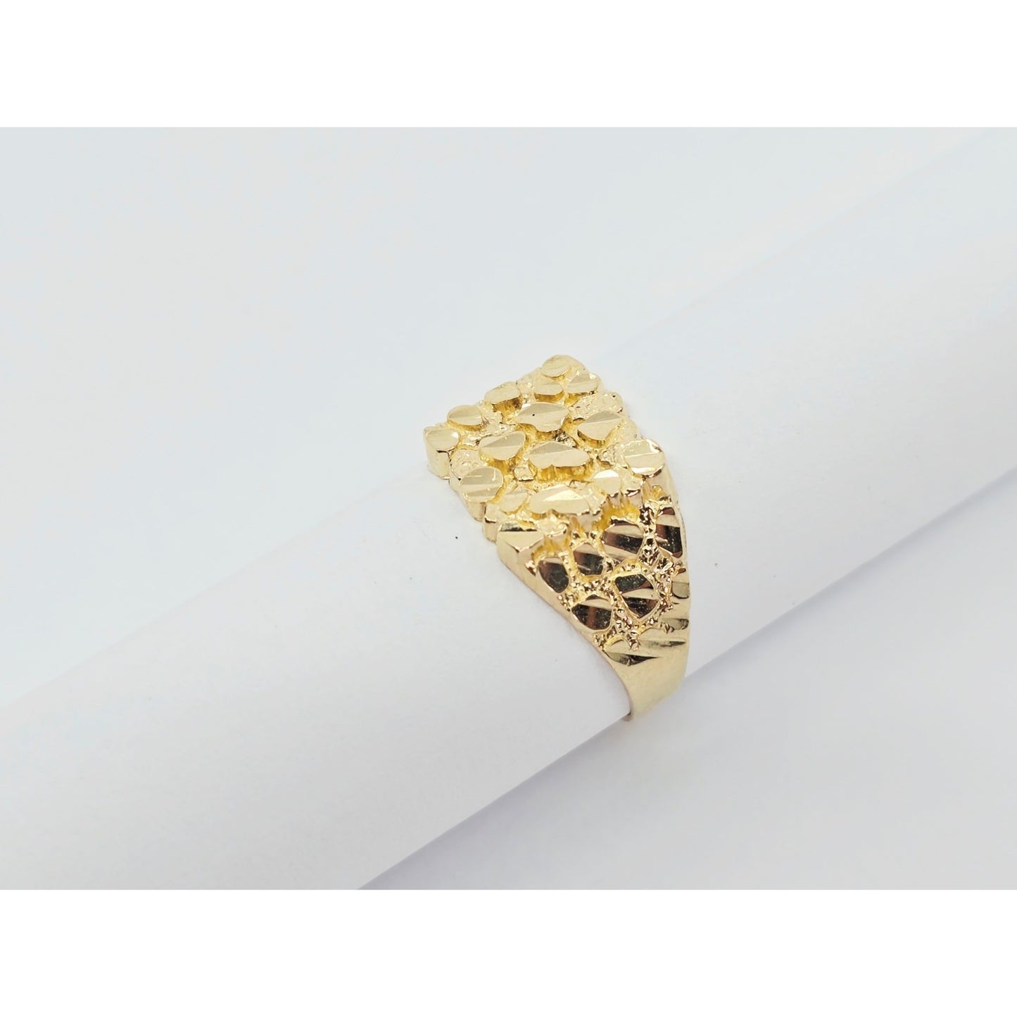 10K Yellow Gold Diamond Cut Nugget Ring