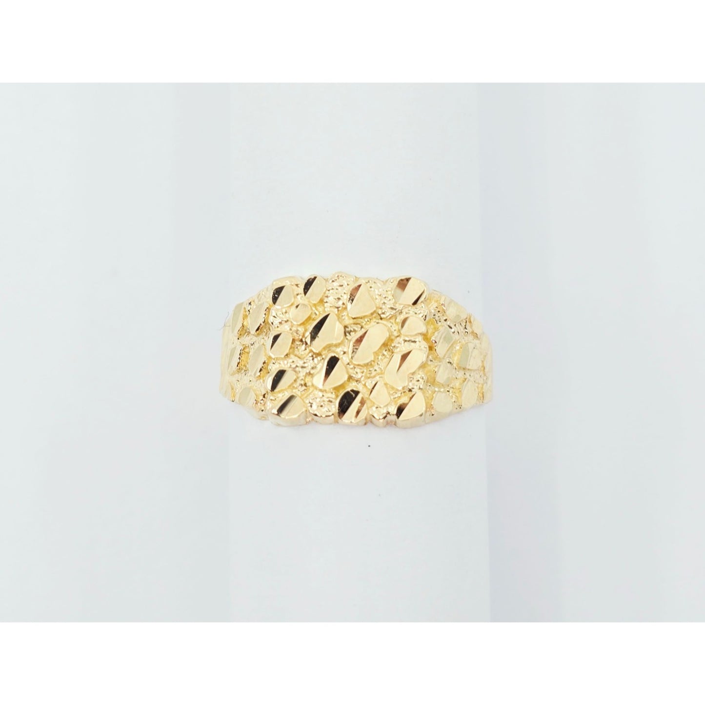 10K Yellow Gold Diamond Cut Nugget Ring