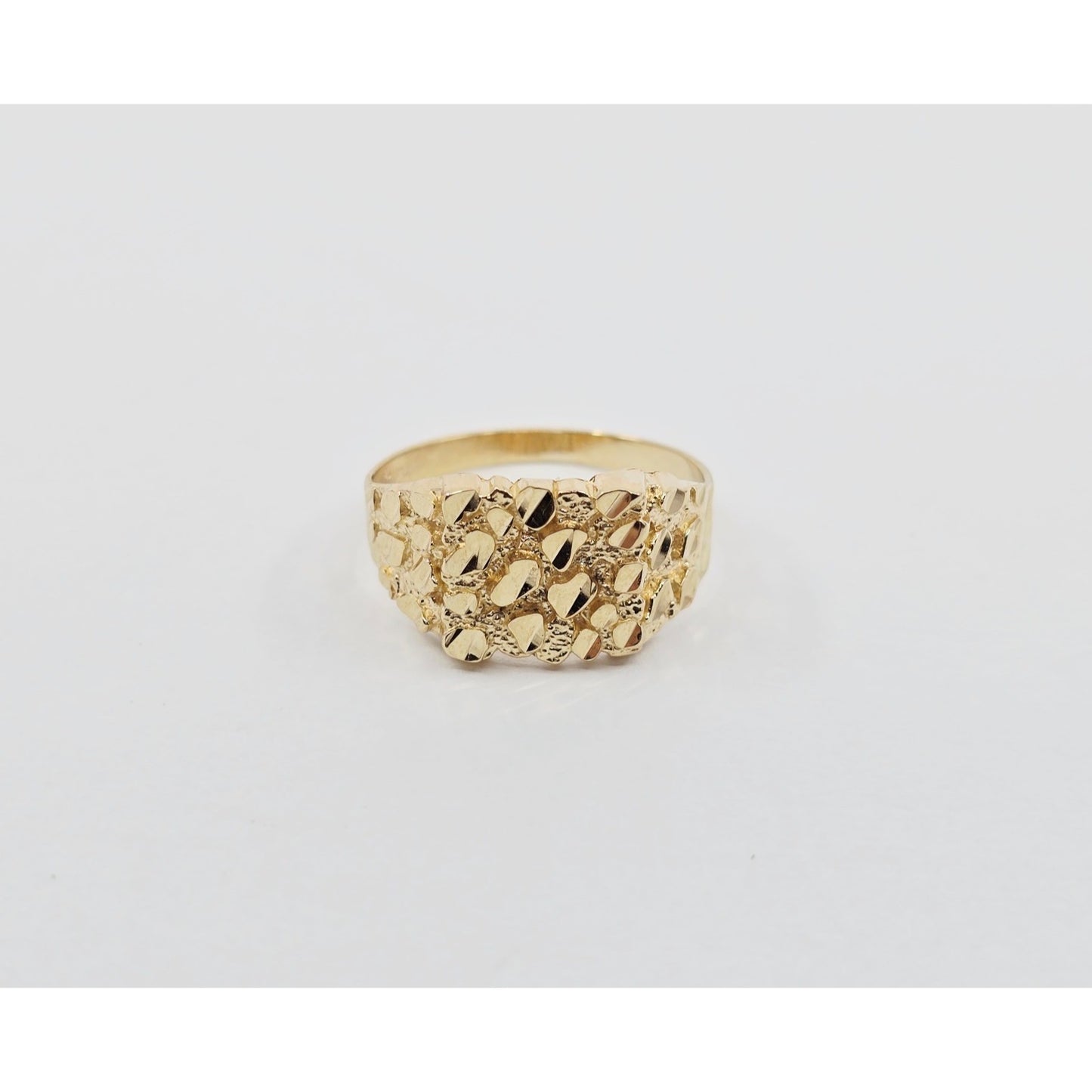 10K Yellow Gold Diamond Cut Nugget Ring