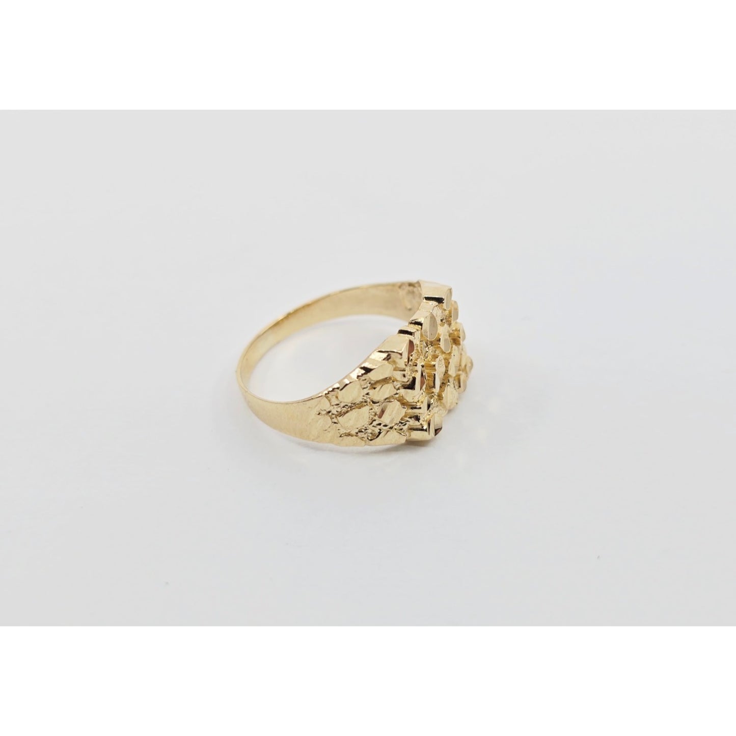 10K Yellow Gold Diamond Cut Nugget Ring