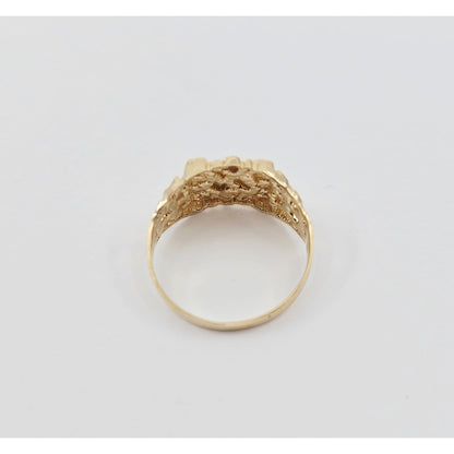 10K Yellow Gold Diamond Cut Nugget Ring
