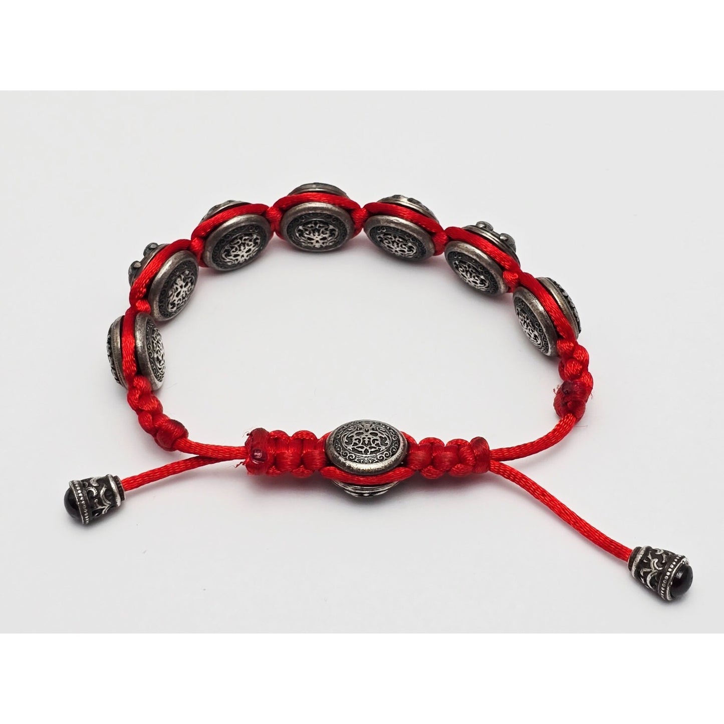 Gregory Leps 925 Silver Red Bracelet Hamsa Menorah Star of David Torah Scroll