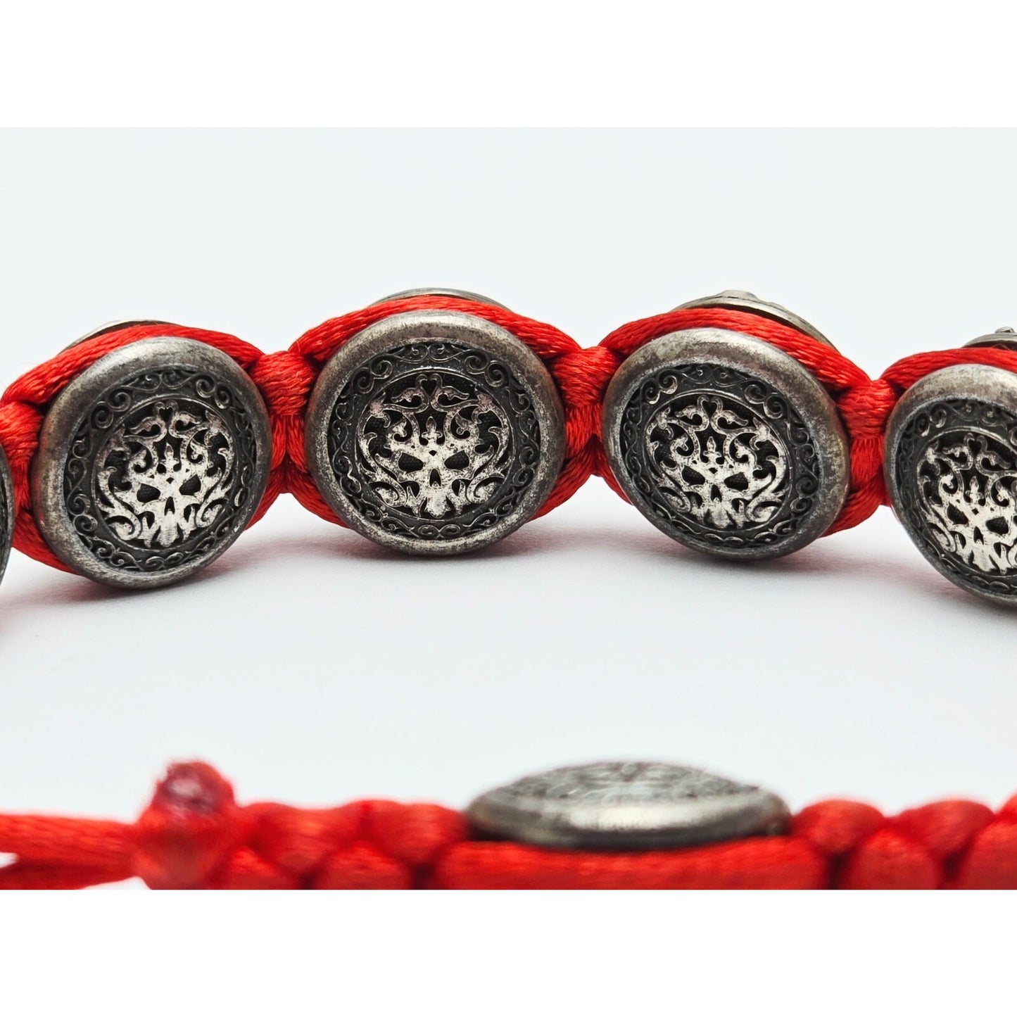 Gregory Leps 925 Silver Red Bracelet Hamsa Menorah Star of David Torah Scroll