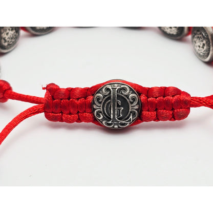 Gregory Leps 925 Silver Red Bracelet Hamsa Menorah Star of David Torah Scroll