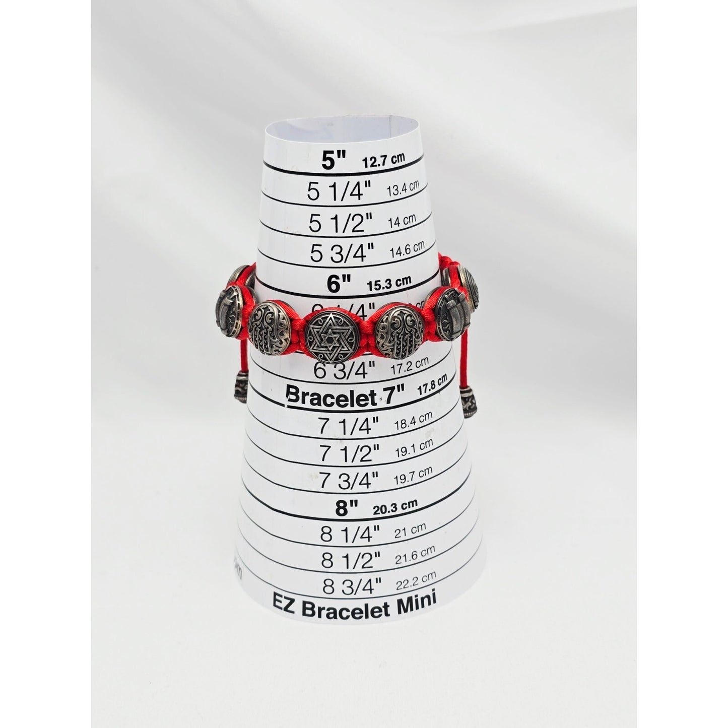 Gregory Leps 925 Silver Red Bracelet Hamsa Menorah Star of David Torah Scroll