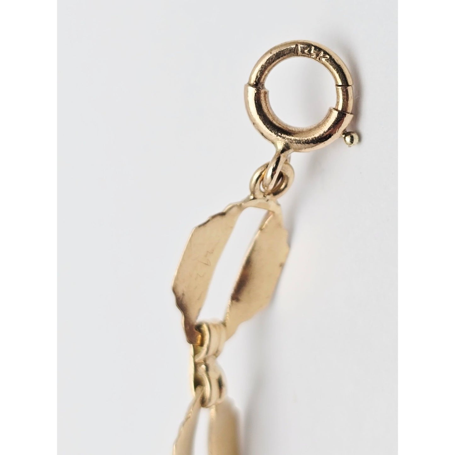 14K Yellow Gold Green Jadeite Jade Link Bracelet