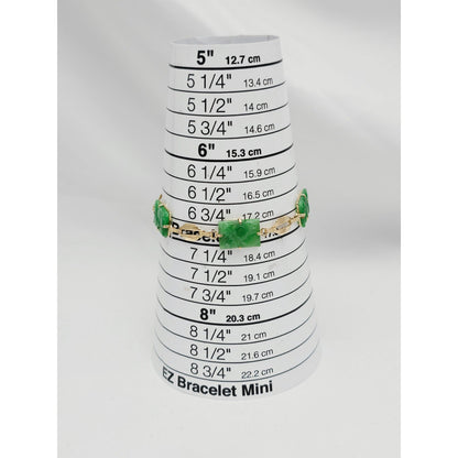 14K Yellow Gold Green Jadeite Jade Link Bracelet