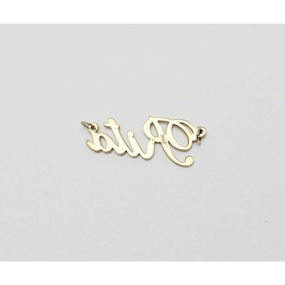 14K Yellow Gold Name Initial " Rita " Charm Pendant