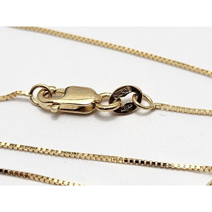 14K Yellow Gold Open Heart Ladybug Box Link Chain Necklace