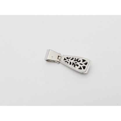 18K White Gold Princess Cut Invisible Setting Diamond Charm Pendant