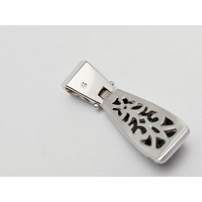 18K White Gold Princess Cut Invisible Setting Diamond Charm Pendant