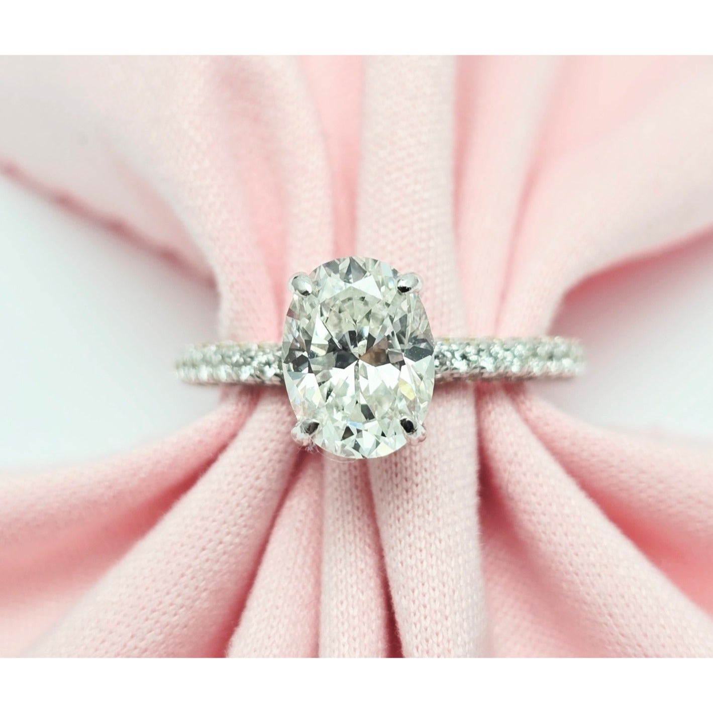 1.70ct Natural Oval Cut Solitaire Diamond Engagement 14K White Gold Ring