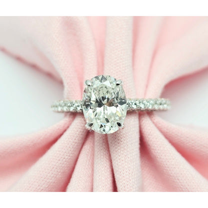 1.70ct Natural Oval Cut Solitaire Diamond Engagement 14K White Gold Ring