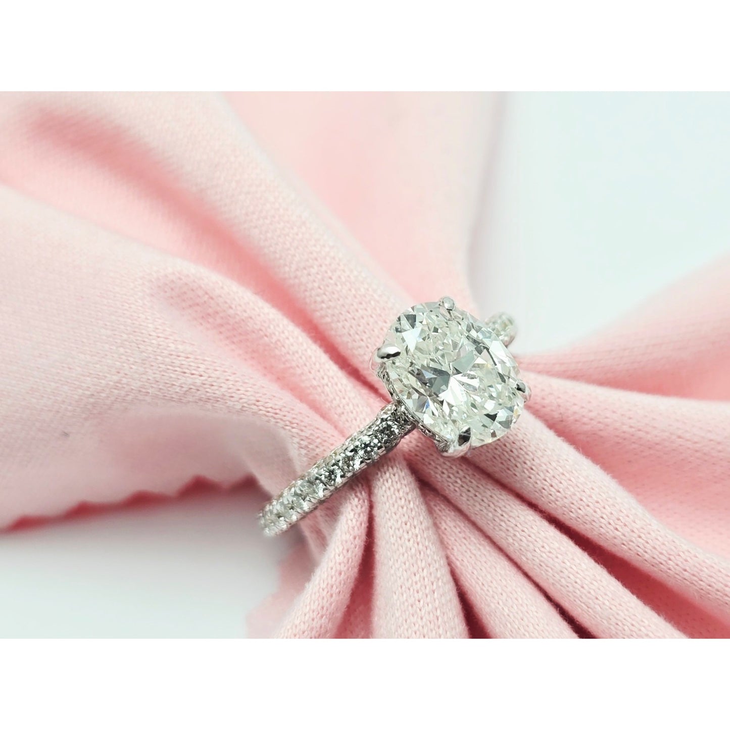 1.70ct Natural Oval Cut Solitaire Diamond Engagement 14K White Gold Ring