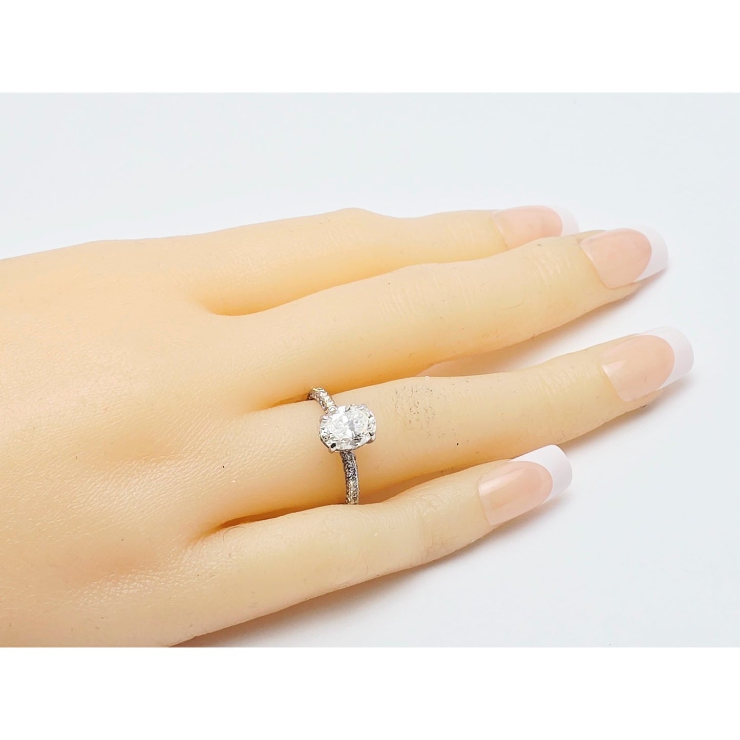 1.70ct Natural Oval Cut Solitaire Diamond Engagement 14K White Gold Ring