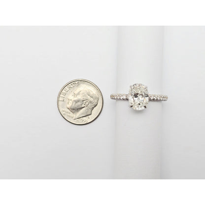 1.70ct Natural Oval Cut Solitaire Diamond Engagement 14K White Gold Ring