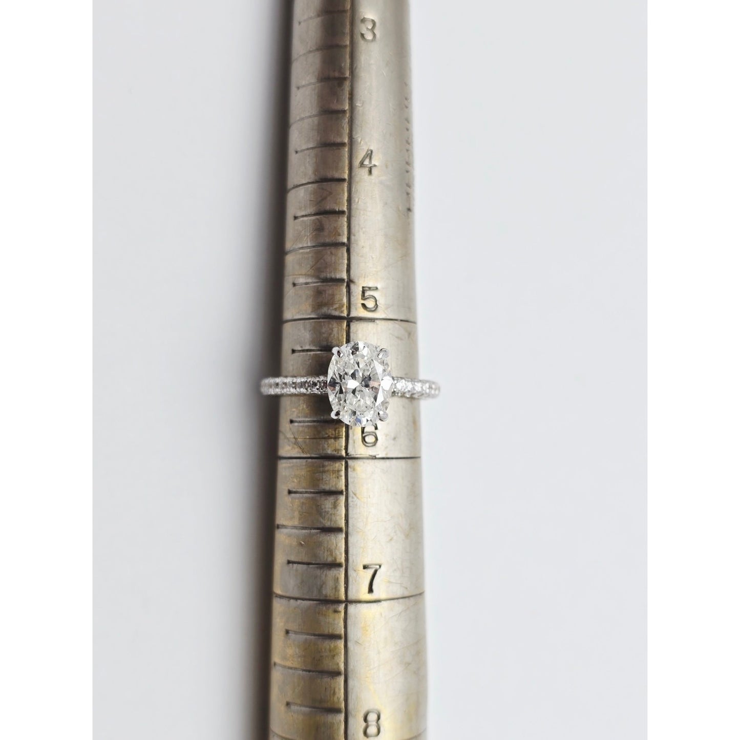 1.70ct Natural Oval Cut Solitaire Diamond Engagement 14K White Gold Ring