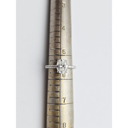 1.70ct Natural Oval Cut Solitaire Diamond Engagement 14K White Gold Ring