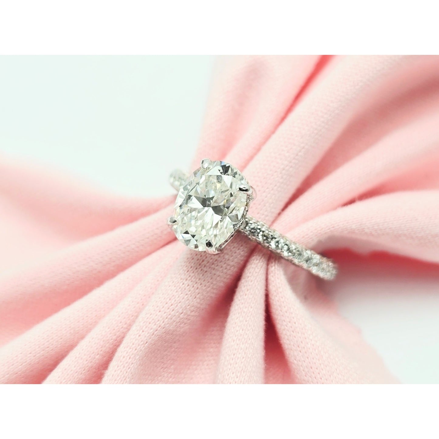 1.70ct Natural Oval Cut Solitaire Diamond Engagement 14K White Gold Ring