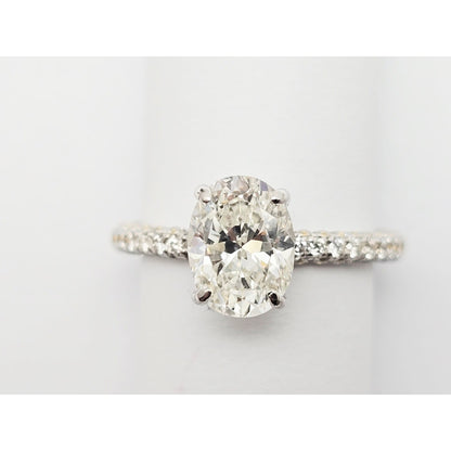 1.70ct Natural Oval Cut Solitaire Diamond Engagement 14K White Gold Ring