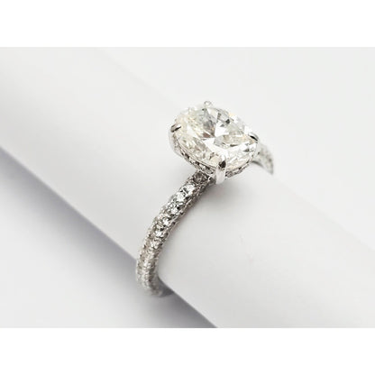 1.70ct Natural Oval Cut Solitaire Diamond Engagement 14K White Gold Ring