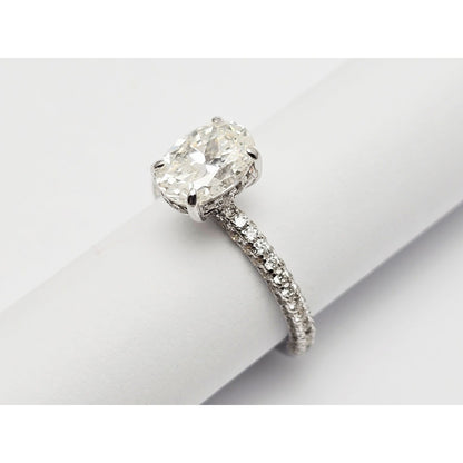 1.70ct Natural Oval Cut Solitaire Diamond Engagement 14K White Gold Ring