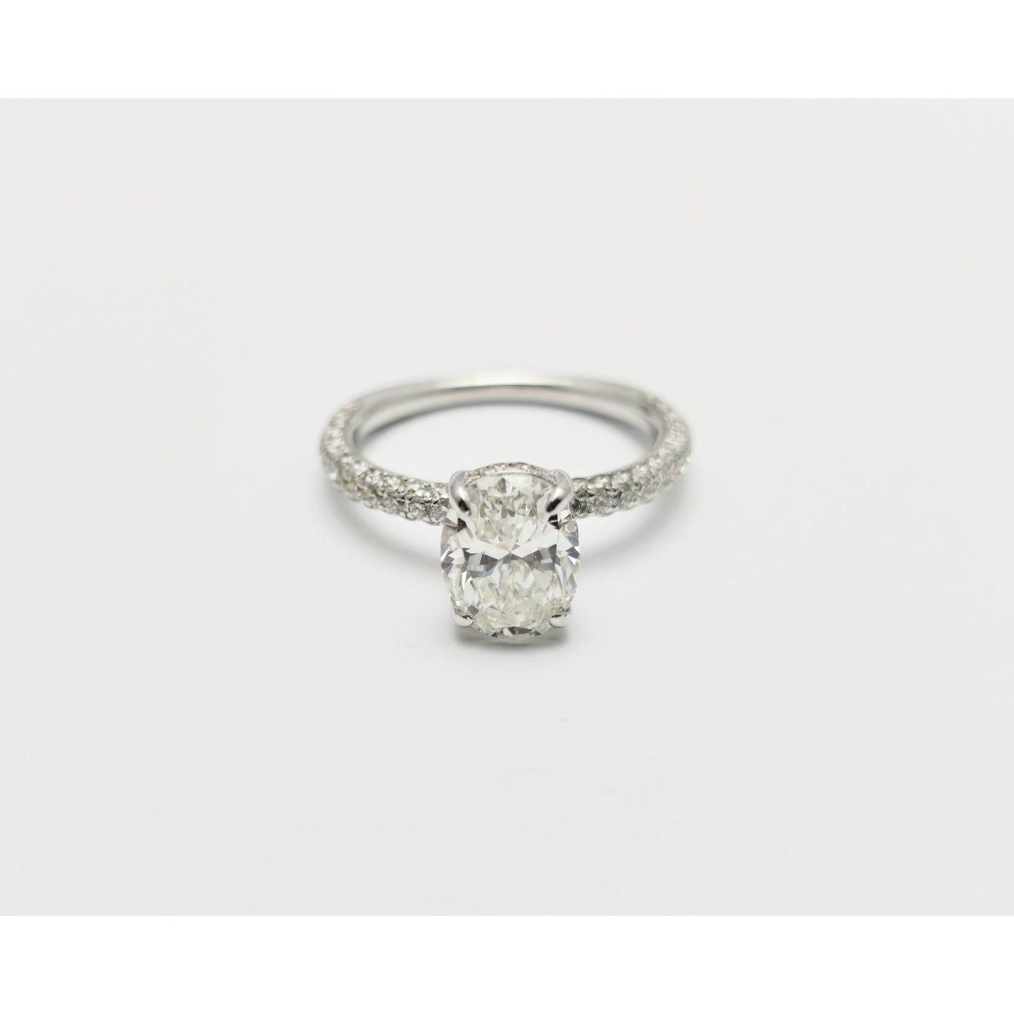 1.70ct Natural Oval Cut Solitaire Diamond Engagement 14K White Gold Ring