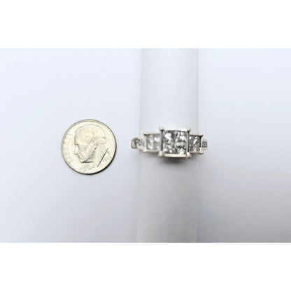 14K White Gold 1ct Princess Cut Diamond Engagement Ring