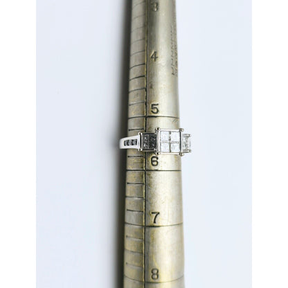 14K White Gold 1ct Princess Cut Diamond Engagement Ring