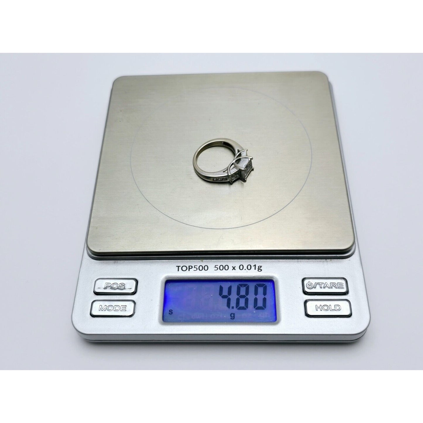 14K White Gold 1ct Princess Cut Diamond Engagement Ring