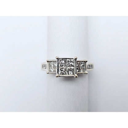 14K White Gold 1ct Princess Cut Diamond Engagement Ring