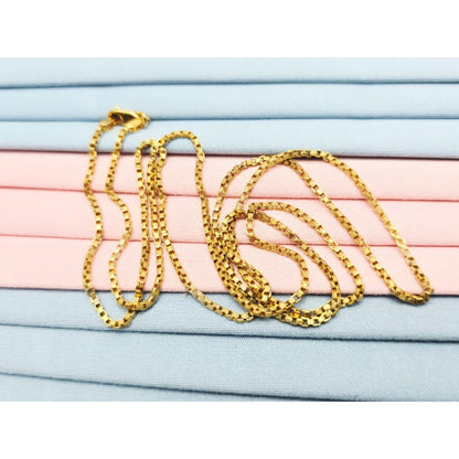 14K Yellow Gold Box Link Chain Necklace