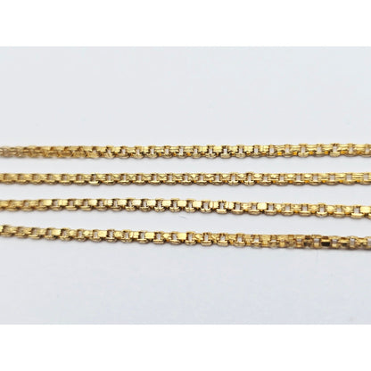 14K Yellow Gold Box Link Chain Necklace