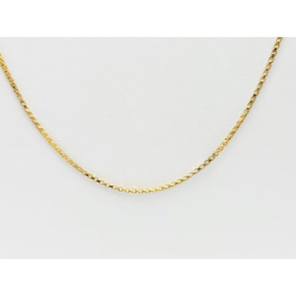14K Yellow Gold Box Link Chain Necklace