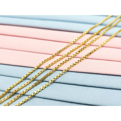 14K Yellow Gold Box Link Chain Necklace